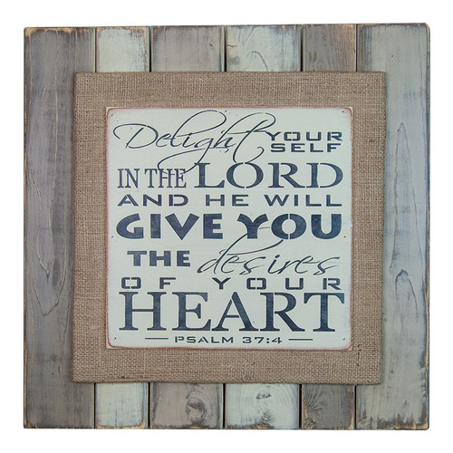 Psalm 37:4 Wooden Hues Sign by Pine Designs