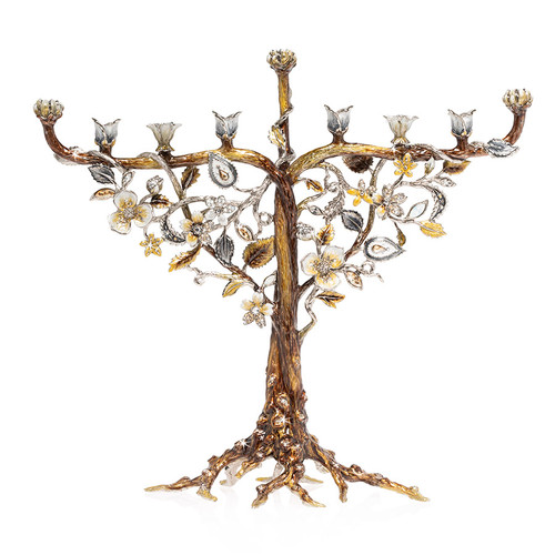 Jay Strongwater Solomon Floral & Vine Menorah