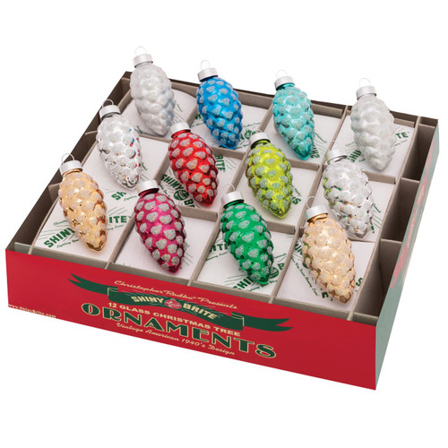 Holiday Splendor 1.75" Pinecones  (Set of 12) by Christopher Radko -