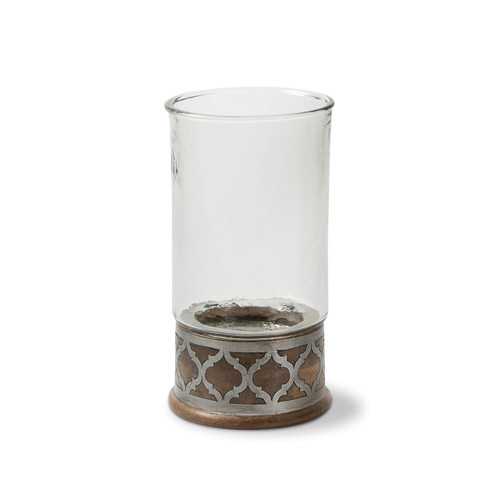 Wood and Metal Medium Candleholder - GG Collection Wood and Metal Medium Candleholder - GG Collection