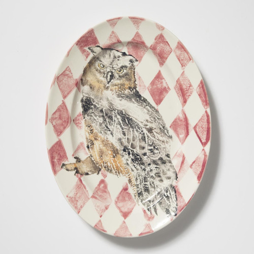 Vietri Into the Woods Owl Oval Platter