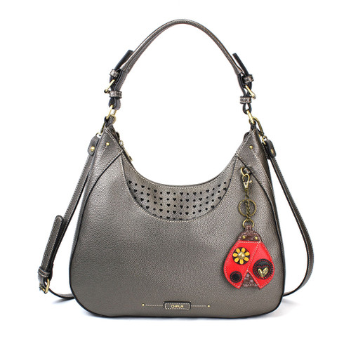 Pewter Ladybug Sweet Hobo Tote by Chala