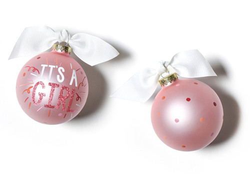 It's a Girl Popper Glass Ornament by Happy Everything!