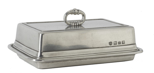Double Butter Dish with Cover by Match Pewter