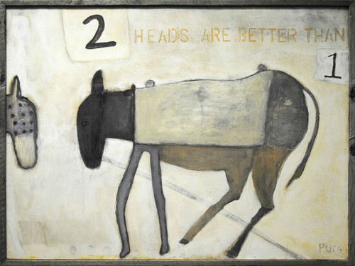 36" x 48" Two Heads Are Better Art Print by Sugarboo Designs