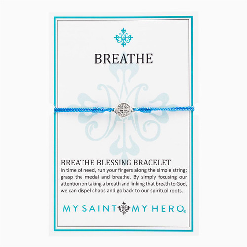 Breathe Blessing Bracelet - Blue with Silver Medal by My Saint My Hero