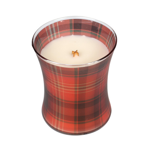 WoodWick Candles Crimson Berries Holiday Plaid Hourglass