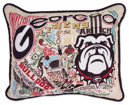 University of Georgia Embroidered Pillow by Catstudio