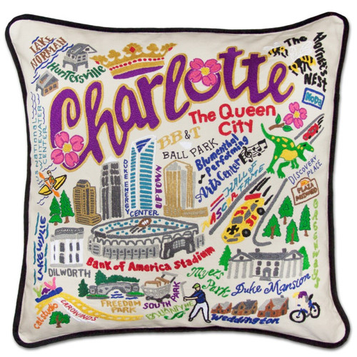 Charlotte Hand-Embroidered Pillow by Catstudio