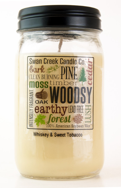 Tennessee Whiskey & Sweet Tobacco 24 oz. Swan Creek Kitchen Pantry Jar Candle