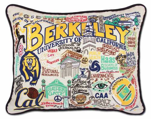 Berkeley,  University of California XL Embroidered Pillow by Catstudio