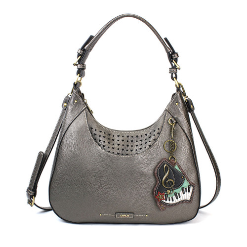 Pewter Piano Sweet Hobo Tote by Chala