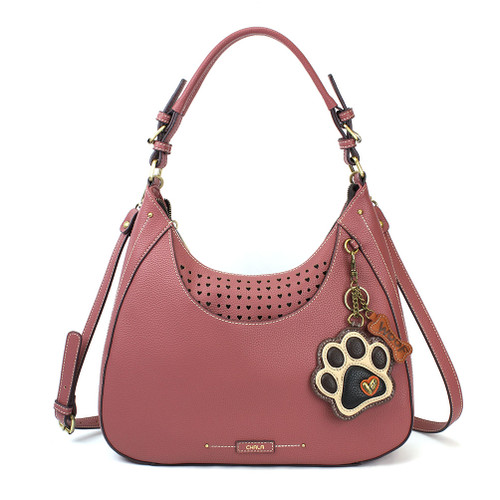Rose (Ivory) Paw Print Sweet Hobo Tote by Chala