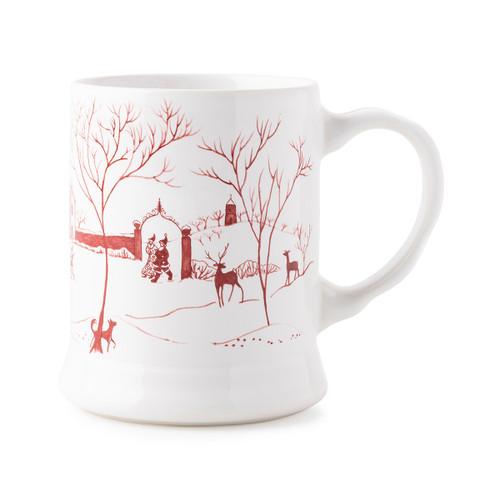 Country Estate Winter Frolic in Ruby "Mr. & Mrs. Claus" Mug by Juliska