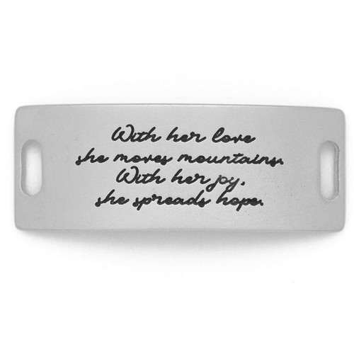 With Her Love She Moves Mountains Essential Sentiment - Matte Silver - Lenny & Eva