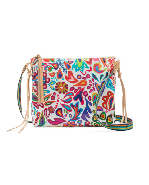 White Swirly Legacy Downtown Crossbody by Consuela