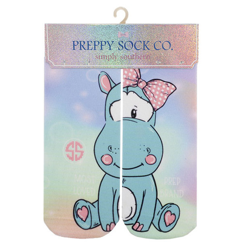 Hippo Ankle Socks by Simply Southern