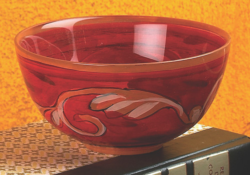 Painted Glass Round Bowl by Bella Toscana