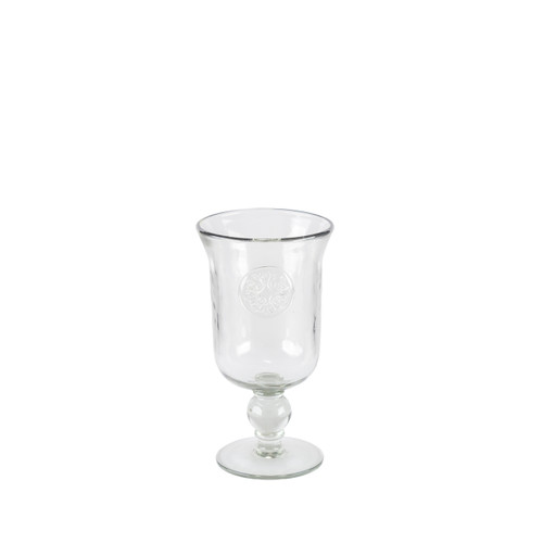 Medallion Grey Hammered Glass Water Goblet - GG Collection