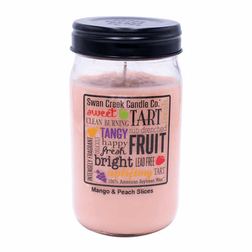 Mango & Peach Slices 24 oz. Swan Creek Kitchen Pantry Jar Candle