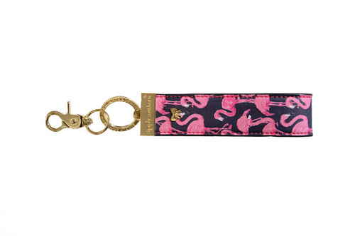 Flamingo Leather Keyfob by Simply Southern