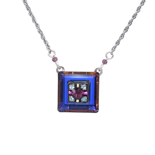 Amethyst La Dolce Vita Mosaic Square Pendant 8334 - Firefly Jewelry