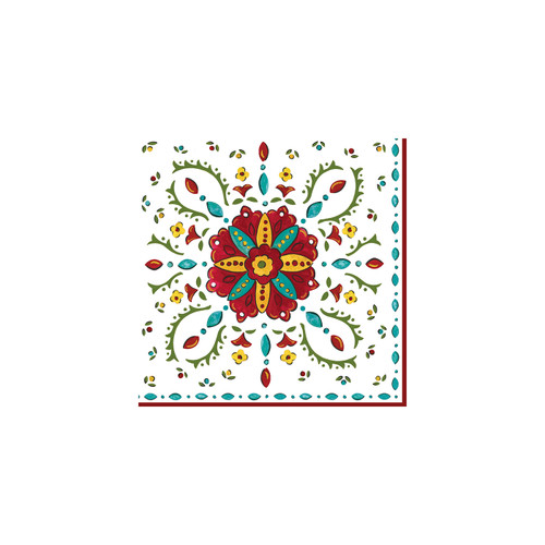 Allegra Red Patterned Paper Cocktail Napkin (Pack of 20) by Le Cadeaux