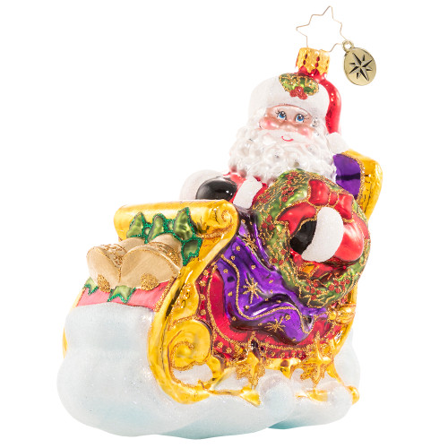 Ringing While He'S Singing Santa Ornament by Christopher Radko -