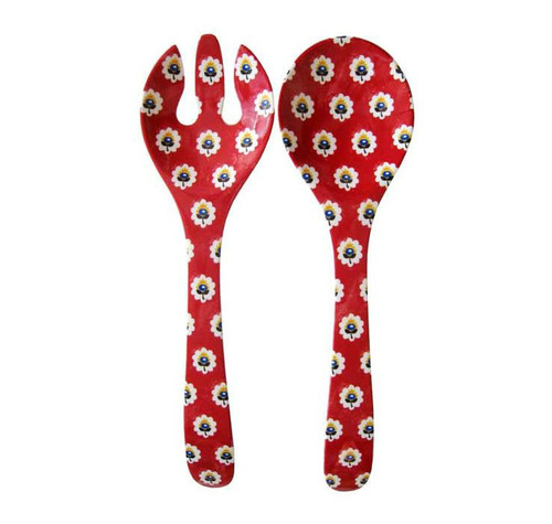 Fleur De Provence Red Salad Servers by Le Cadeaux