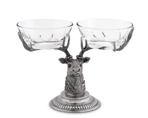 Stag Head Double Condiment Bowl by Vagabond House