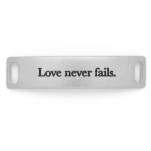 Love Never Fails Essential Sentiment - Matte Silver - Lenny & Eva