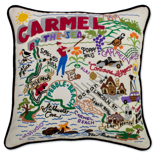 Carmel Hand-Embroidered Pillow by Catstudio