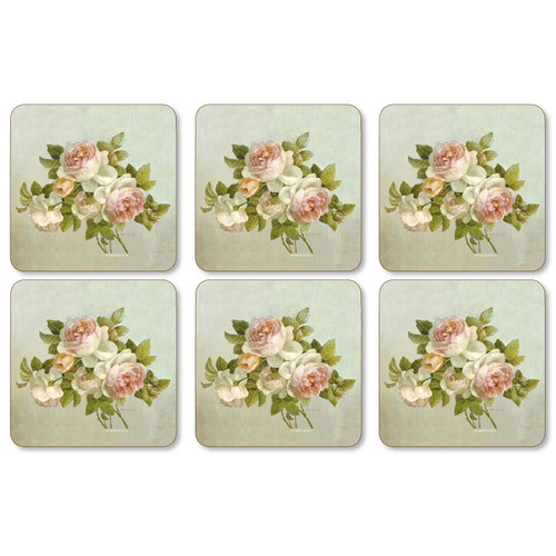 Set of 6 Antique Roses Coasters by Pimpernel