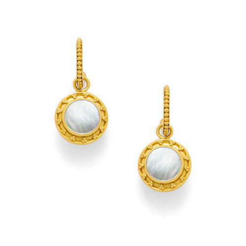 Julie Vos Sofia Earrings - Gold - Mother of Pearl with Pearl Accent