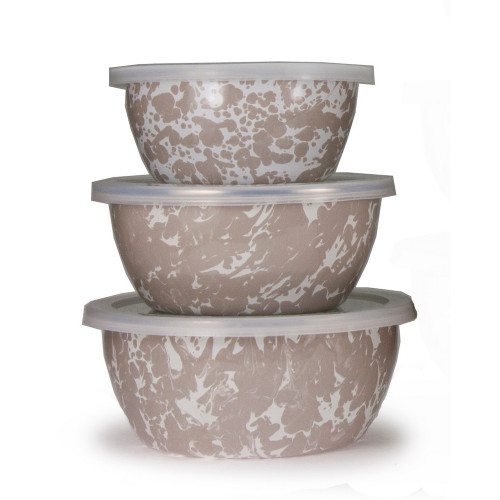 Set of 3 - Taupe Nesting Bowls by Golden Rabbit