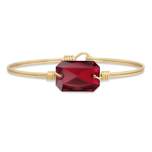 Regular Dylan Brass Tone Bangle Bracelet in Scarlet by Luca and Danni