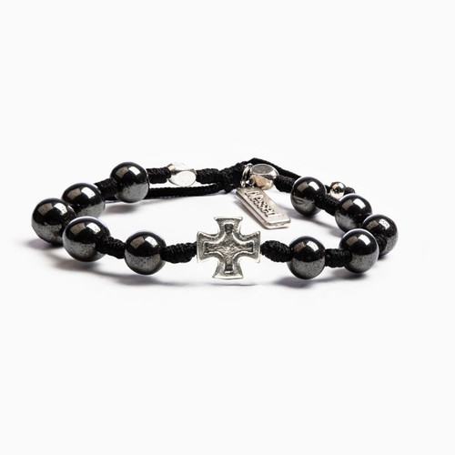 Honor Blessing Bracelet - Black with Silver Medal by My Saint My Hero