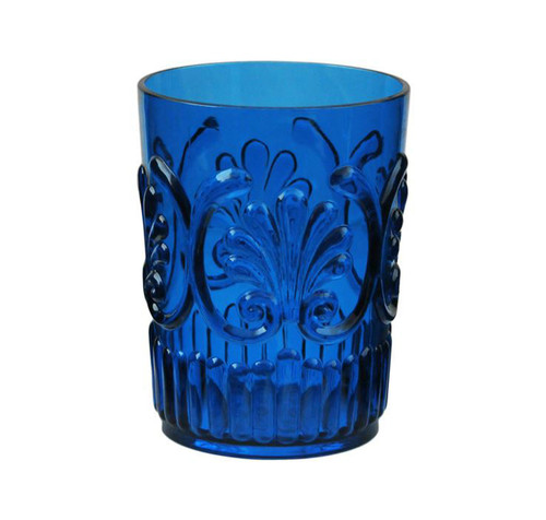 Fleur Glassware Blue Small Tumbler by Le Cadeaux