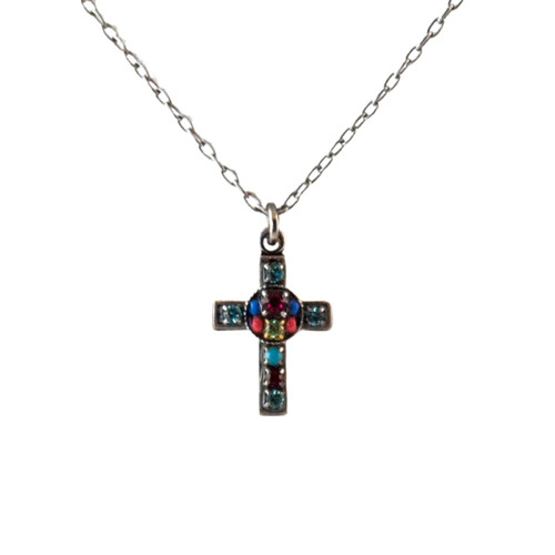 Multi-Color Petite Cross Necklace 8757 - Firefly Jewelry