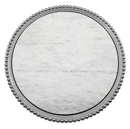 Pearled Marble Round Platter by Mariposa