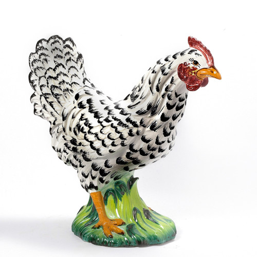 Hen Black & White 12"H by Intrada Italy