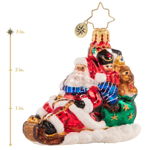 Timely Toboggan Delivery! Gem Ornament by Christopher Radko