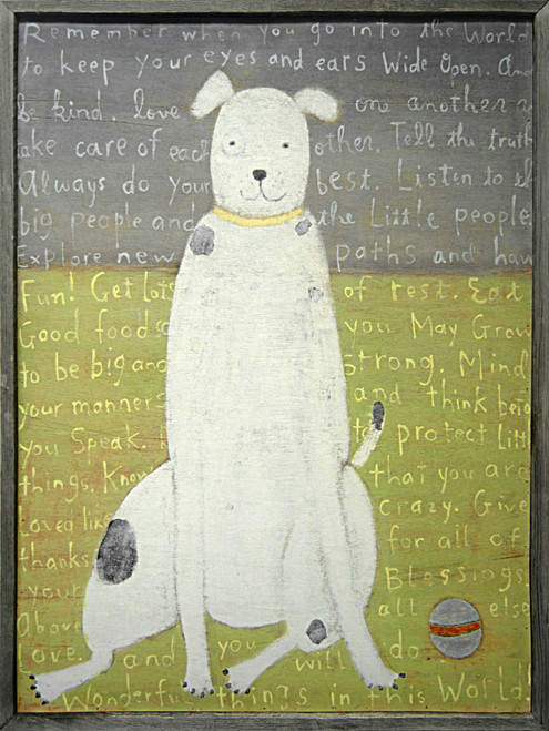 36" x 48" White Boy Dog Art Print by Sugarboo Designs