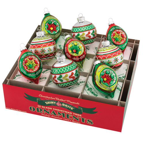 Holiday Splendor 2.5" Decorated Rounds & Reflector Tulips by Christopher Radko (Set of 9)  -