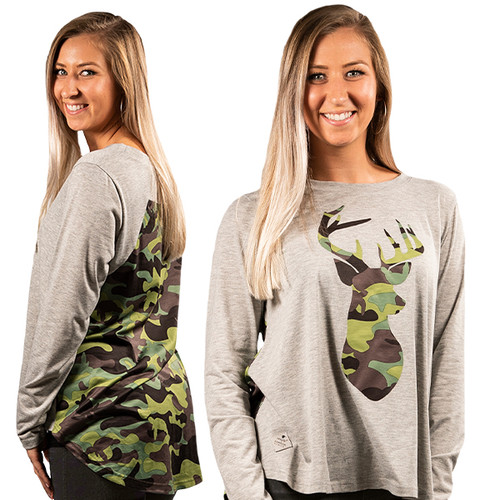Xlarge Blouse Camo Deer by Simply Southern