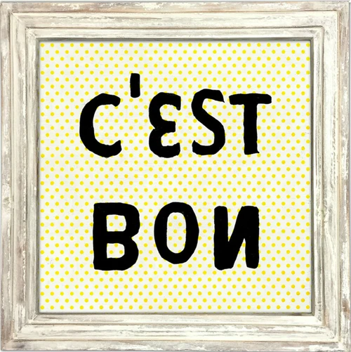 36" x 36" C'est Bon Art Print With White Wash Frame by Sugarboo Designs