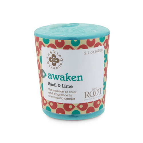 Awaken (Basil & Lime) Seeking Balance 20 Hour Votive by Root