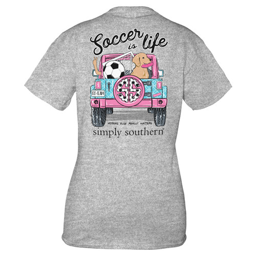 Large Heather Gray Soccer Short Sleeve Tee by Simply Southern