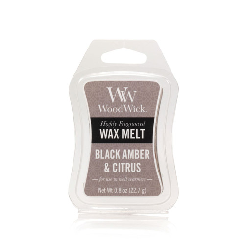 WoodWick Candles Black Amber & Citrus 0.8 oz. Mini Hourglass Wax Melt