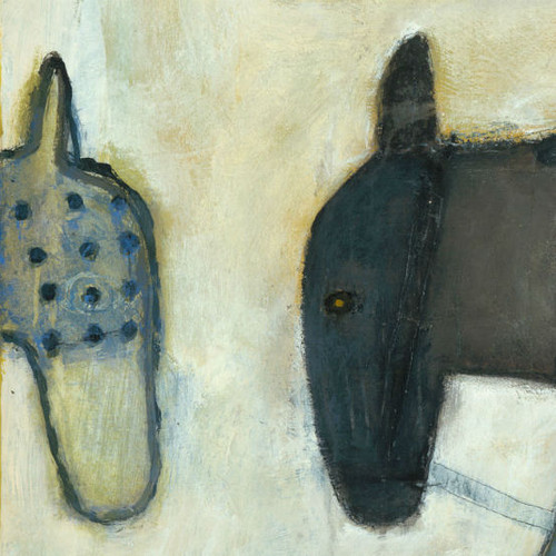 24" x 24" Two Horses Art Print by Sugarboo Designs